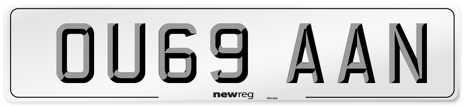 OU69 AAN Number Plate from New Reg